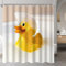 Lerores Duschvorhang 180x200cm Gelbe Ente, Beschwerter Saum Antischimmel Textil, Wasserabweisend, Waschbar Polyester Badevorhänge mit 12 Ösen und Duschvorhangringen für Badezimmer, Badewanne