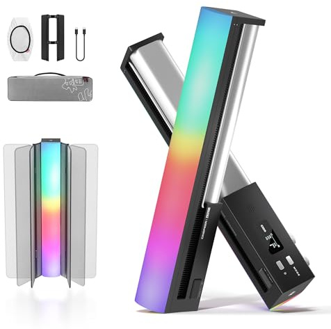 ZHIYUN CINEPEER C100 [Ufficiale] 100W RGB Stick Light, controllo APP Lampada Video Portatile 2700K-6500K CRI 95+ TLCI 98+ Llluminazione in Uscita Continua per 6*4500 mAh Fotografia 14.3” Stick Light