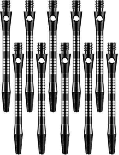 MYGLOAR 10 Stück Dartschäfte aus Aluminium, schwarze Dartschäfte, Gewindedurchmesser 4,5mm Dartschaft 2BA Universalgewinde, passend für Softdarts oder Steeldarts, darts, dart schäfte,dart shafts