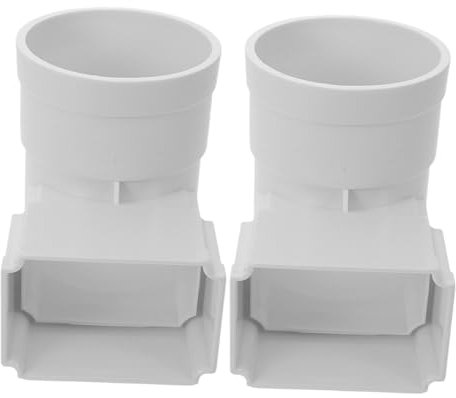 Uonlytech 2piezas Adaptador De Bajante Cuadrado y Redondo Para Canalón De Plástico Para Drenaje Exterior Desviador De Agua De Lluvia Para Techo Conexión Fácil Para Sistema De Canalones y Tub