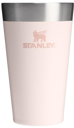 Stanley 1913 Adventure Stacking Beer Pint 0.47L - Termo Mantiene Fría 4 Horas - Jarra Cerveza Acero Inoxidable - Aislamiento al Vacío de Doble Pared - Apta Para Lavavajillas - Rose Quartz