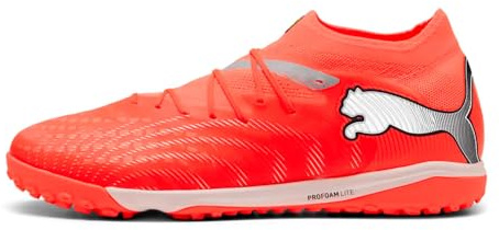 PUMA Future 9 Pro Cage - Tenis de fútbol Unisex, Color Rojo, Blanco, Negro y Plateado, Talla 10 de Reino Unido, Rojo Brillante Puma Blanco Puma Negro Puma Plata, 44.5 EU