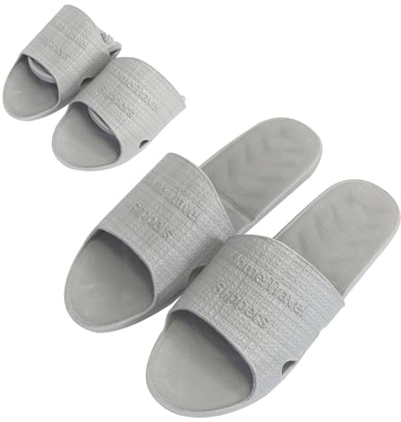 AffeGifts Zapatillas de Baño Antideslizantes, Plegables, Viaje, Hombre, Gris, EU 40/44