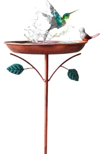Baño de Pájaros - s y Bebederos para Aves Silvestres,Plato De Estilo Vintage Independiente como Y Abrevadero, Arte Decorativo De Jardín para Patio Exterior