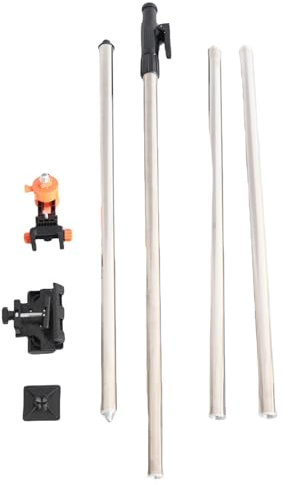 Telescoping Level Pole 4.2M Aluminium Alloy Infrared Level Tool Lifting Support Rod Multifunctional Extendable Mounting Pole for Surveyors Contractors Engineers Durable
