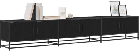 vidaXL Unidades de TV 2 pcs Roble Negro 240 x 35 x 41 cm, Mueble para TV Rectangular, Moderno, de Sala, con Almacenamiento, Centro de Entretenimiento, Consola de Medios