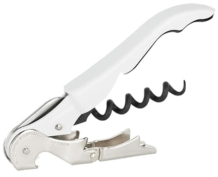 PULLTAP'S GENUINE Classic 500 para ZURDOS (Blanco) Abridor de Vino, Sacacorchos de camarero profesional. Incluye doble palanca articulada, navaja cortacápsulas y abridor. Fabricado en España