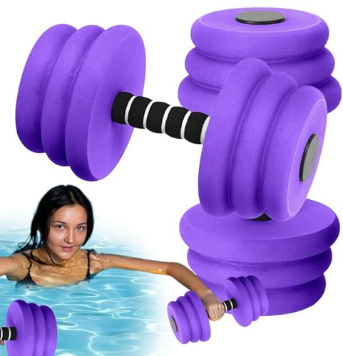 Poolvikter för vattenaerobics | 2 träningsskivstänger för pool och pool | vattenatiska flytvikter, för träning och fitness, simning, spa, hem, sport, gym