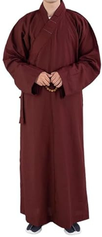 Kung Fu Munk rock, buddhistisk meditationsklänning lång rock med bälte, zen unisex kläder för daglig användning eller träning