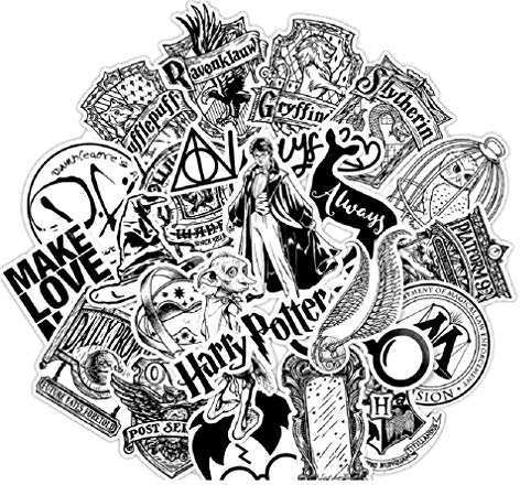 SetProducts Toppklistermärken Förpackning med 30 Harry Potter-klistermärken - klistermärke HD-vinyl - icke-vulgär - mode, stil - anpassning dator, bagage, motorcykel, cykel, skateboard