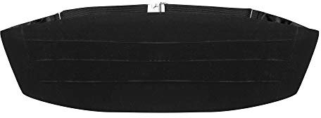 King & Priory Kummerbund aus schwarzem Samt, Schwarz, Einheitsgröße