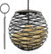 Zeqeey Meißenknödelhalter Futterspender für Wildvögel, Durchmesser 13cm, großes Fassungsvermögen Bird Feeder für Meisenknödel Brot Kekse, Metall, Schwarz