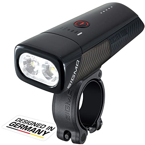 SIGMA - Buster 1100 | Luce per bicicletta a LED 1100 lumen | Luce frontale a batteria con cinque modalità di illuminazione | Montaggio con funzione di sgancio rapido | Colore nero
