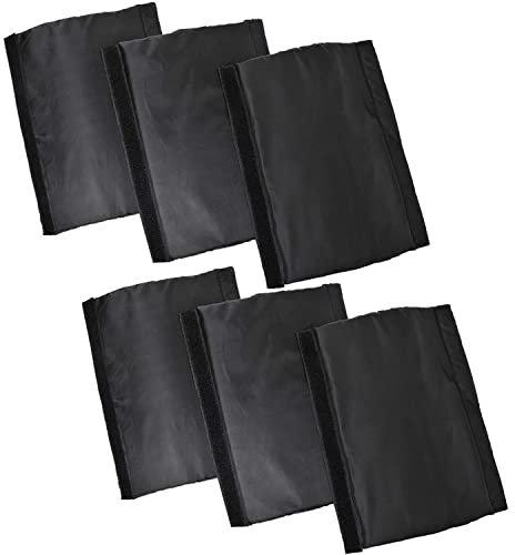 Preiswert & Gut 6X Sturmband Eckenschoner – Kantenschutz und Eckenschutz für Sturmband-Set von Markise, Schutzecken zur Sturmsicherung beim Vorzelt 44 cm lang in Schwarz
