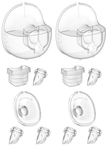 Breast Pump Parts Flange 24mm Duckbill Valve Silicone Diaphragm Milk Collector Cup Overall Accessories Replacement Portable Compatible with MOMMED Mumgaroo MISSAA Bioby S18 S21, 2 Packs 12 Pcs