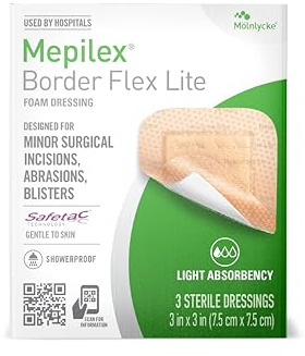 Mepilex Border Flex Lite 3 x 3 in (7.5x7.5 cm) Hospital Quality Dressings