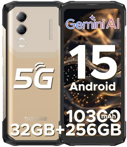 DOOGEE Blade 20 Turbo 5G AI Android 15 Outdoor Handy Ohne Vertrag, 10300mAh/33W, 32GB+256GB/TF 2TB Outdoor Smartphone, 50MP AI Kamera, 6.6 IPS Display, 3 Karten Dual 5G SIM/ IP68/ NFC/GPS/Face ID/OTG