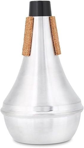 CYSFETENA Tragbare Trompete Dämpfer,Korkstreifen aus Aluminiumlegierung Trompetendämpfer,Gerader übungsdämpfer Trompete für Jazz,Musik