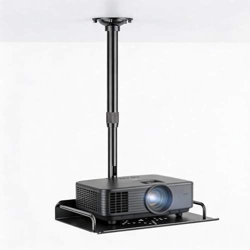 Fesatccoz Soporte universal para proyector, soporte de techo de alta capacidad de carga, 30-60 cm de altura ajustable con gestión de cables