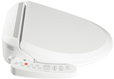 Smart toalettsits bidé med munstycke, 1 350 W WC sits dusch WC fäste elektrisk uppvärmda säten, justerbar temperatur bidé toalett, intelligent toalettset