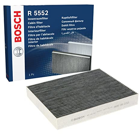 Bosch Filtro Abitacolo ai Carboni Attivi R5552, Filtro di Ricambio - Contro cattivi odori, polline e polvere per un'aria più pulita all'interno del veicolo