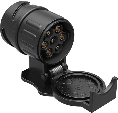 Wiltec Anhänger Adapter 13 auf 7 polig 12V, Kunststoff Adapter für PKW Anhänger, Anhängerkupplung Steckanschluss, Anhängersteckdose