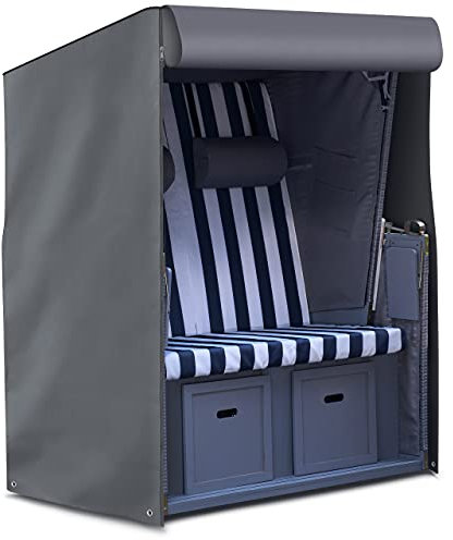 Strandkorb Schutzhülle 150 cm breit - Strandkorbhülle winterfest und UV beständig, 150 x 105 x 165/140 cm