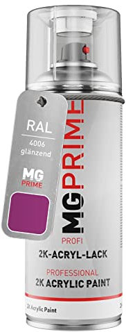 MG PRIME RAL 4006 Porpora traffico/Traffic purple lucido Bomboletta a spruzzo con acrilico 2K 400 ml ad asciugatura rapida