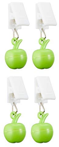 MIK funshopping Set di 4 fermatovaglia con forza di serraggio, pesi per tovaglia, ideali per la tavola coperta (mela)