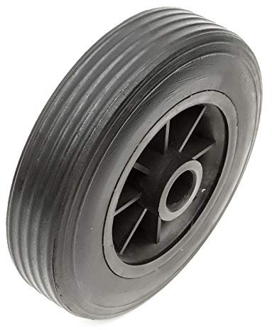 Black Plastic Wheel & Solid Rubber Tyre 6 Inch 155x43 Fits Trailer Jockey Wheel
