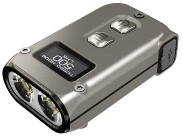 Nitecore TINI 2 Titanium, torcia piccola, torce LED ricaricabili USB-C, 500 lumen in 5 livelli, fino a 600 ore di autonomia