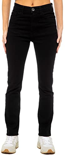 989Zé ENZO Ladies Jeans Stretch Slim Straight Leg Cotton Casual Denim Pants with Pockets EZL423 Jeans Black 14
