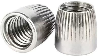 SYDARSYN M6 räfflade muttrar rostfritt stål konisk mutter konmutter räfflad implosion expansionsmuttrar M6 (10 stycken)