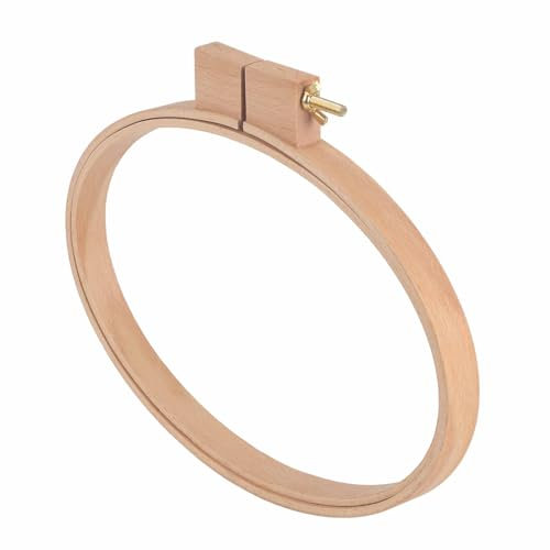 Fyearfly Stickrahmen aus Holz, 29.5 cm Runder Stickrahmen Kreuzstichrahmen Buche Holz Stickerei Rahmen mit Messing Schrauben Kreuzstich Nähen Ring für DIY Handwerk Nähen