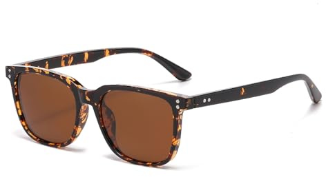 YAMEIZE Retro Polarizzati Rettangolo Occhiali da Sole per - Donna Uomo Classico Shades UV400 Protezione di Guida All'aperto