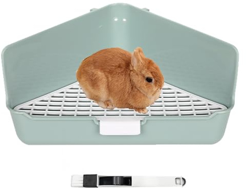 Vayinana Rabbit Litter Box Bunny Corner Toilet Box for Hamster Ferret Rat Cage Pan 13.4 x 10.2 x 7.1 for Small Animals Training Tray