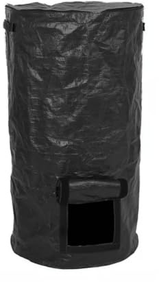FACAIIO Poubelle à compost avec couvercle pour l'extérieur, sac poubelle réutilisable en polyéthylène pour déchets de cuisine et déchets de cour, 35 x 60 cm/45 x 80 cm, vert ou noir
