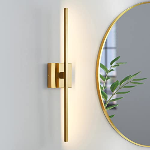 CCYCOL Gold Bathroom Light Fixtures Over Mirror 24 inch 18W LED Vanity Lights for Bathroom Modern Bath Sconces Wall Lighting 3500K Warm Light for Paintings