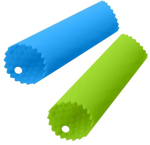 2 Pièce Epluche Ail en Silicone, de Peau Presse-ail Professionnel,Rouleaux D'éplucheur D'ail Peeling, Accessoire de Cuisine pour Ail Pelé,Éplucheur, 2 Couleurs (Vert+Bleu)