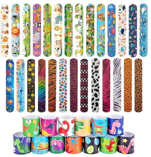 Yolistar 40 Pezzi Braccialetti Slap, Dinosauri/Modello/Animale Marini/Animale della Foresta, Bracelets Gadget a Scatto, Ragazze Ragazzi, Compleanno Festa Bomboniere Regalo