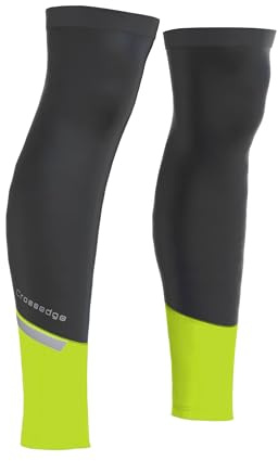 Crossedge Scaldamuscoli da uomo, antiscivolo, leggero, per ciclismo e bici., Nero/Yallow, Large/X-Large