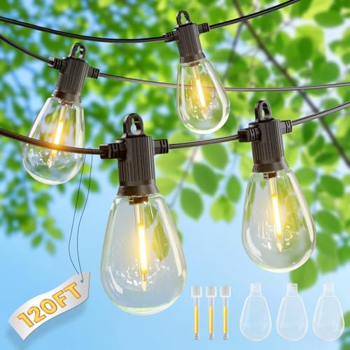 ZOTOYI 120FT LED Catena Luminosa Esterno IP65 Impermeabile - S14 Catena di Lampadine da Esterno ​Decorazioni natalizie/festività, ​Balconi urbani, ​Hotel/B&B, ​Feste a tema