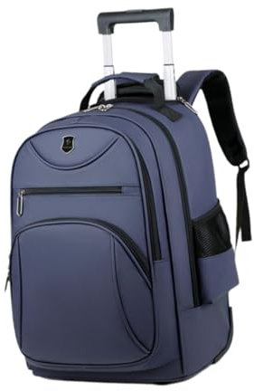 BaotyJie Laptop Backpack Suitcase with Wheels,Rolling Laptop Briefcase, Trolley Business Cabin Bag for Women Men, Blue