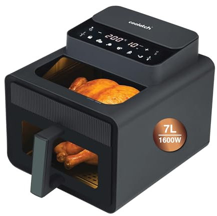 Cookitch Air Fryer 7L – Freidora de Aire Sin Aceite 7 Litros, Cocina para Max 6-8 Personas, Airfryer con Accesorios incluidos, Alta Potencia y Velocidad, Fácil de Limpiar
