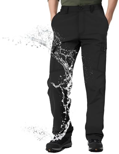 Aimato Pantalon de randonnée pour Homme, imperméable et Respirant, avec 6 Poches Multifonctions, Pantalon de Travail d'extérieur pour Trekking, randonnée, Camping, Voyage