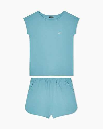 EMPORIO ARMANI T-Shirt+Shirt Donna Cotone Everyday Pyjama Blu S