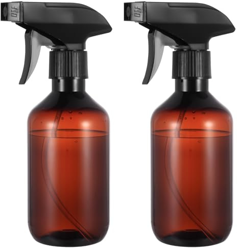 IYEREER 2 Pcs 10oz/300ml Refillable Brown Plastic Trigger Spray Bottles