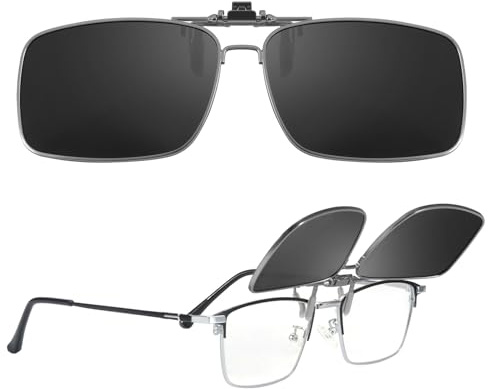 TJUTR Polarised Flip up Clip On Sunglasses for Men Women