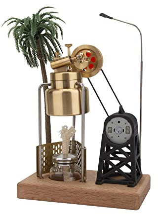Maquette de moteur à vapeur – Mini moteur pivotant vertical à trois pieds avec chaudière et unités de production d'énergie pour l'éducation des sciences physiques