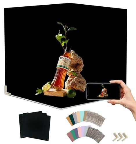 Set di 12 sfondi fotografici in velluto nero con assorbimento della luce, per alimenti, gioielli, cosmetici e trucchi
